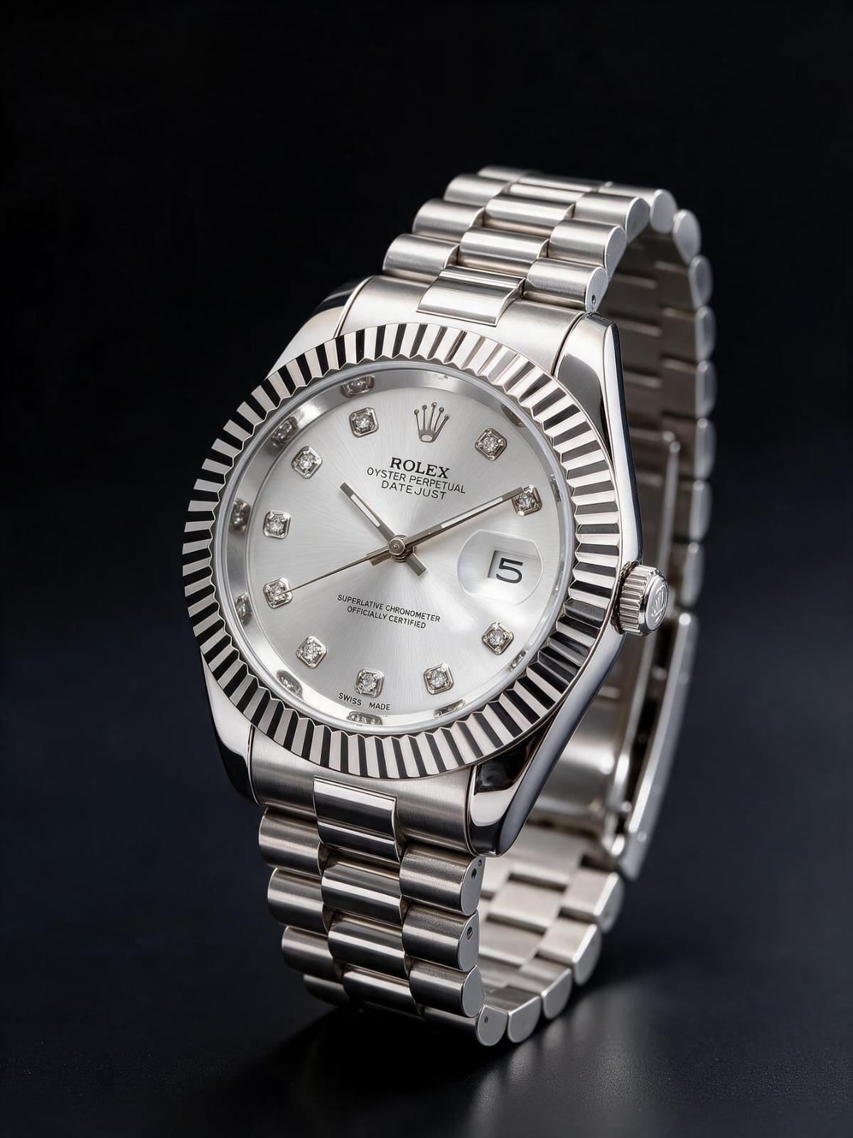 Silver Luxury Date Watch